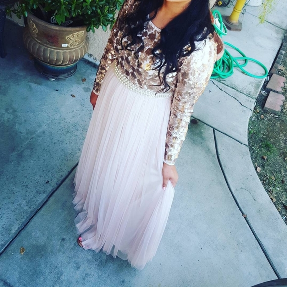 Blush tulle skirt maxi dress - Picture 1 of 1